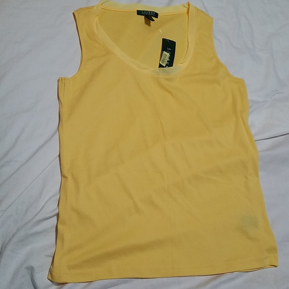 Ralph Lauren Yellow Knit Sleeveless Top sz XL NEW - Picture 10 of 11
